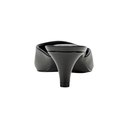 Rosa Heeled Mule - Black Leather | Marc Fisher