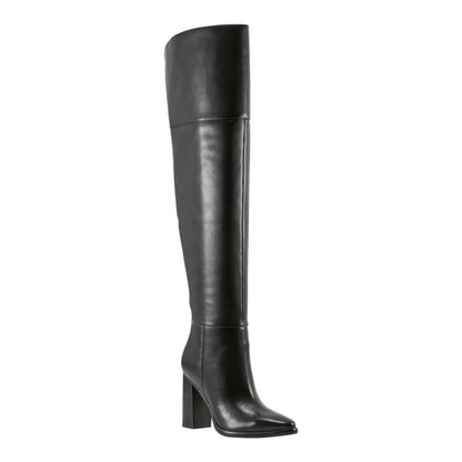 Lasli Over the Knee Leather Boot - Black Leather | Marc Fisher