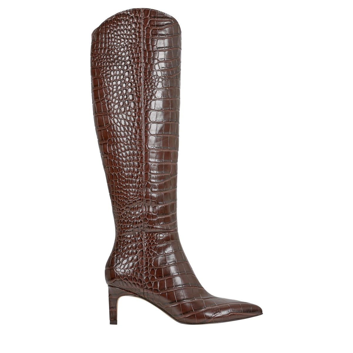 Quinnie Dress Leather Boot - Embossed Brown Croco Leather | Marc Fisher