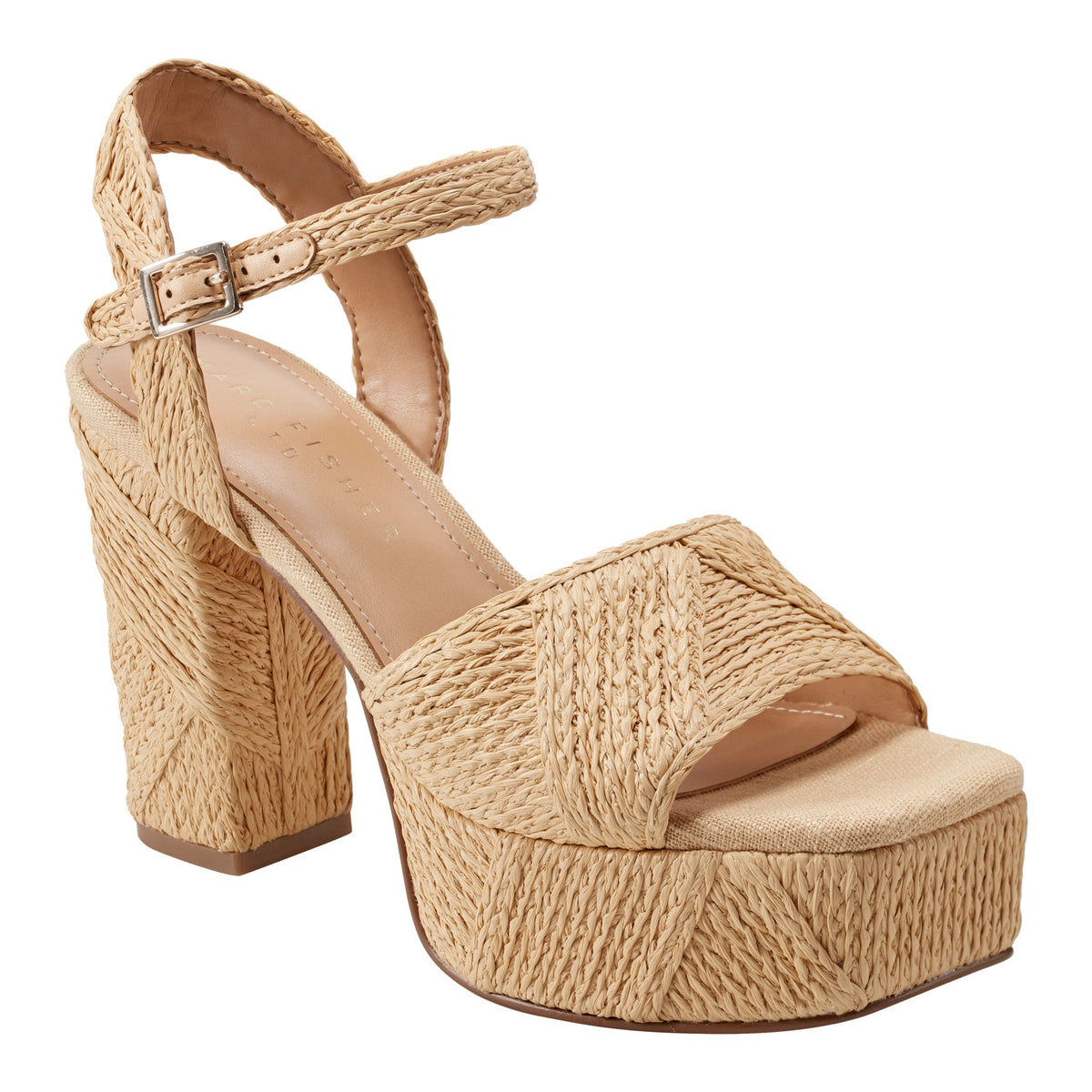 Calyn Platform Sandal - Natural Raffia | Marc Fisher
