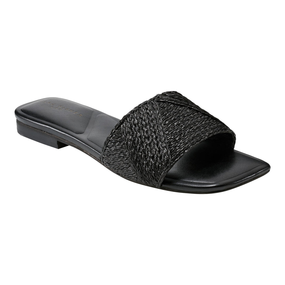 Murphy Flat Sandal - Black Raffia | Marc Fisher