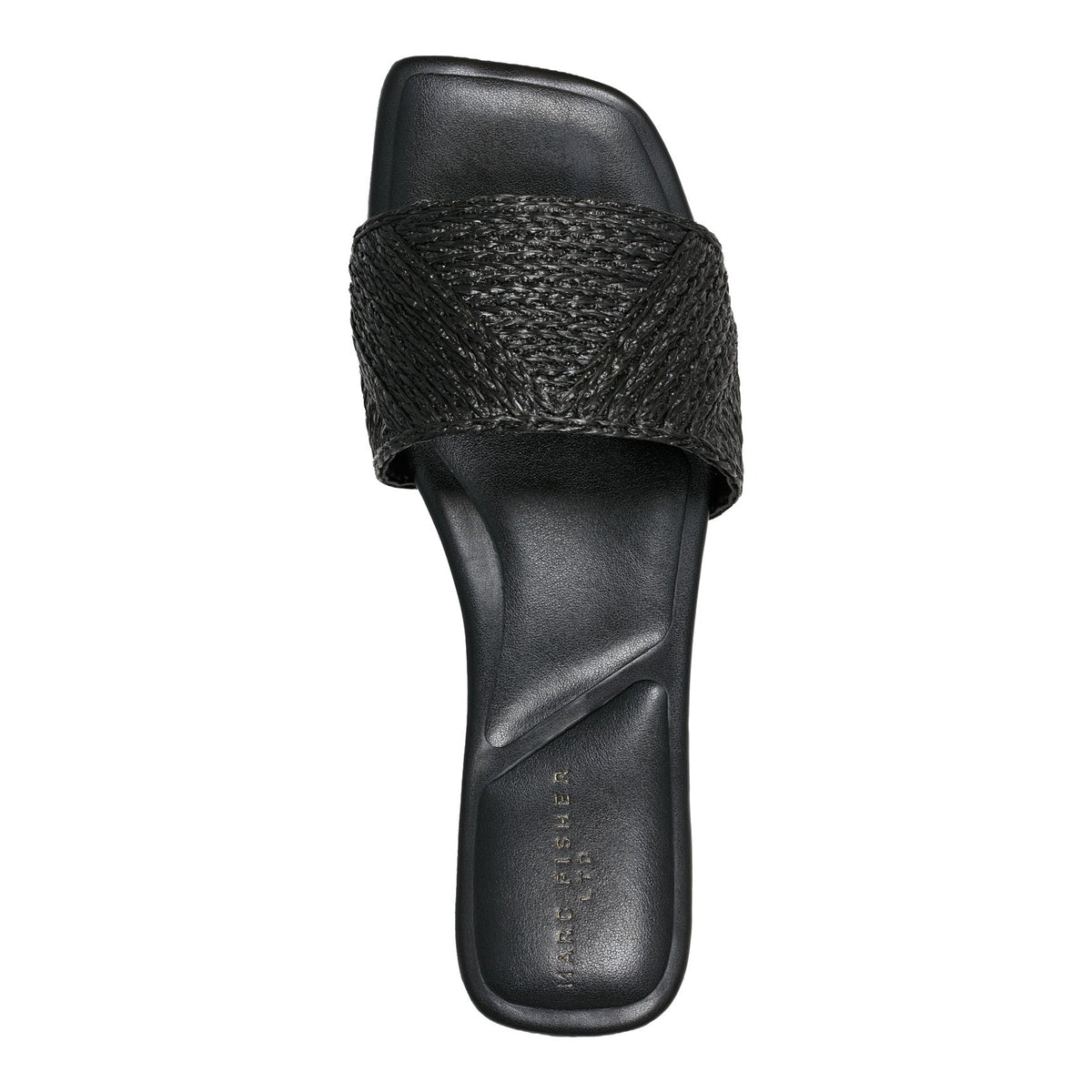Murphy Flat Sandal - Black Raffia | Marc Fisher