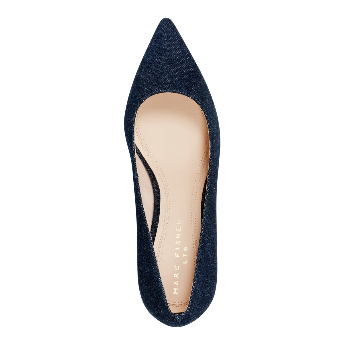 Zala Block Heel Pointy Toe Pump - Dark Denim | Marc Fisher