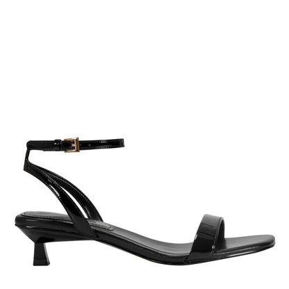Alona Ankle Strap Sandal - Black Patent Leather | Marc Fisher