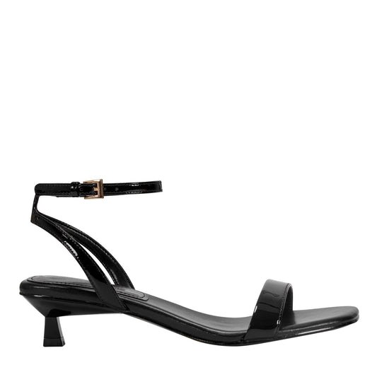Alona Ankle Strap Sandal - Black Patent Leather | Marc Fisher