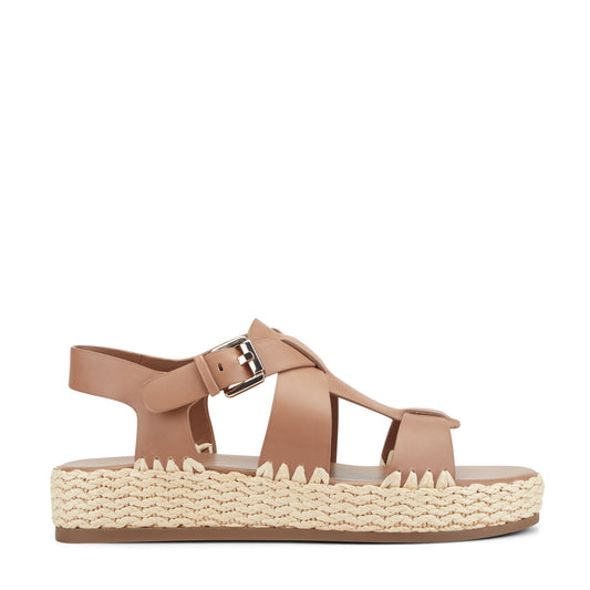 Elissa Espadrille Sandal - Brown Leather | Marc Fisher
