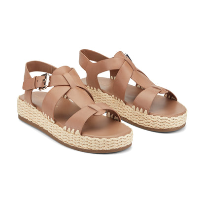 Elissa Espadrille Sandal - Brown Leather | Marc Fisher