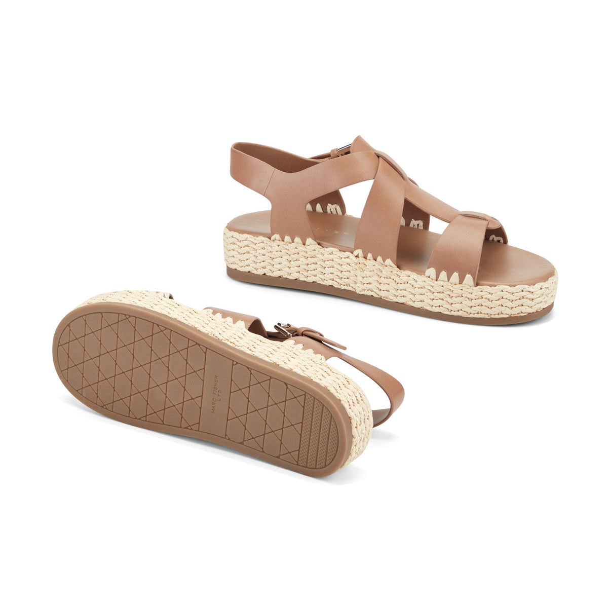 Elissa Espadrille Sandal - Brown Leather | Marc Fisher