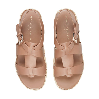 Elissa Espadrille Sandal - Brown Leather | Marc Fisher