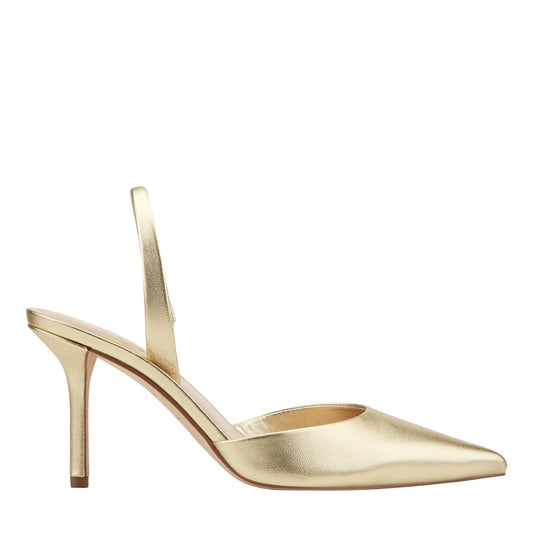 Noland Leather Slingback Pump - Gold Leather | Marc Fisher