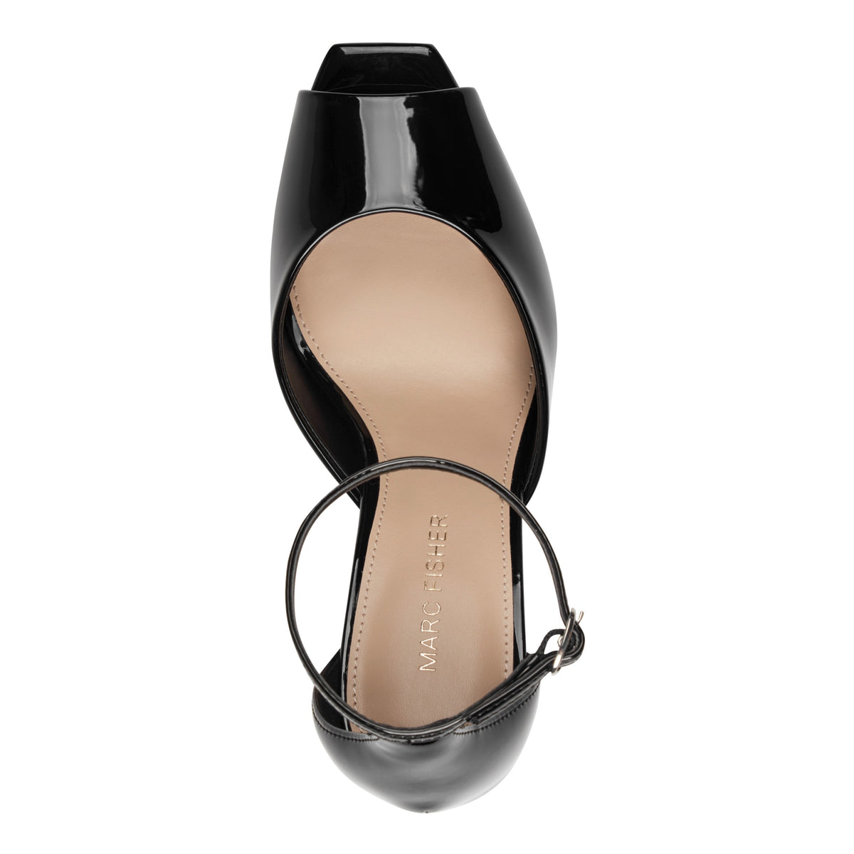 Veni Peep Toe Pump - Black Patent | Marc Fisher