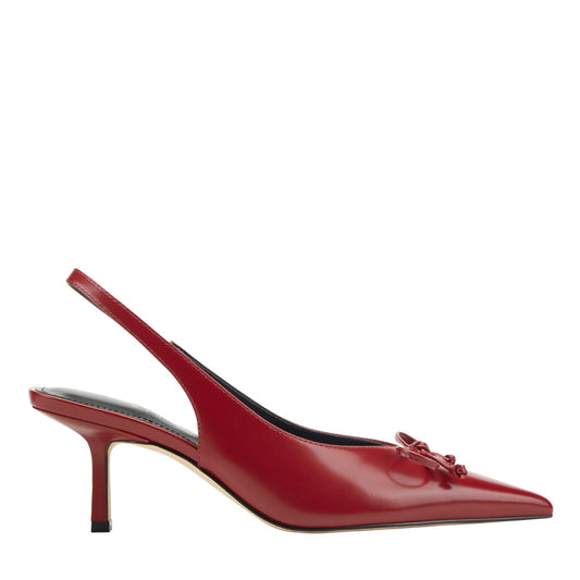 Gretel Leather Bow Slingback Pump - Red Leather | Marc Fisher