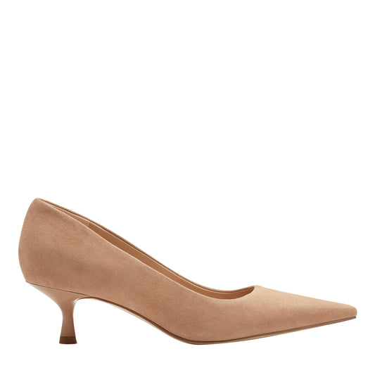 Calynna Leather Kitten Heel Pump - Natural Suede | Marc Fisher