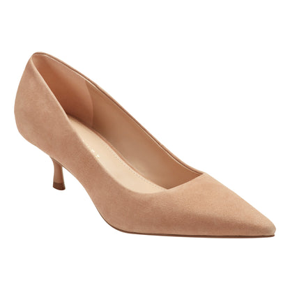 Calynna Leather Kitten Heel Pump - Natural Suede | Marc Fisher