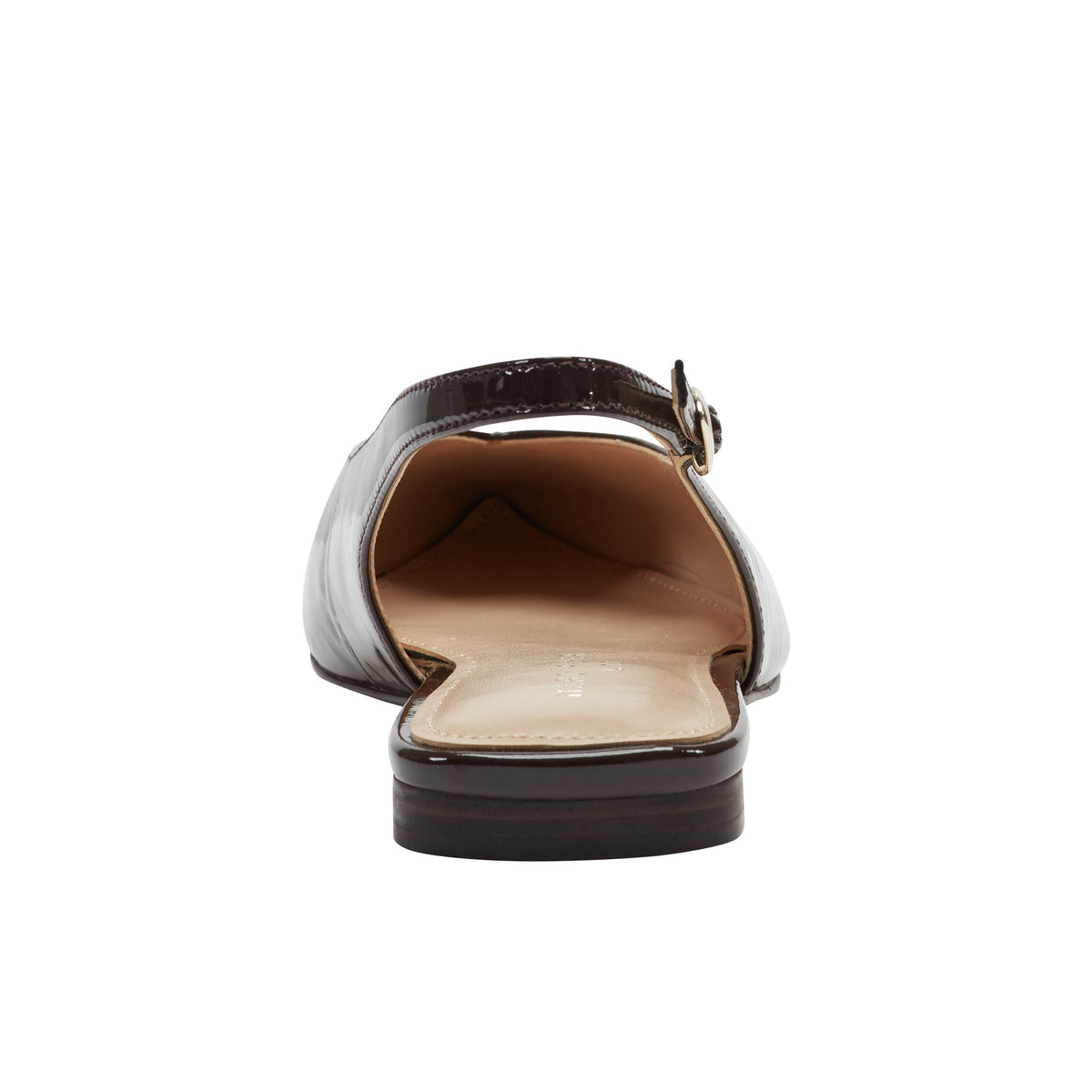 Gabra Leather Slingback Flat - Brown Patent Leather | Marc Fisher