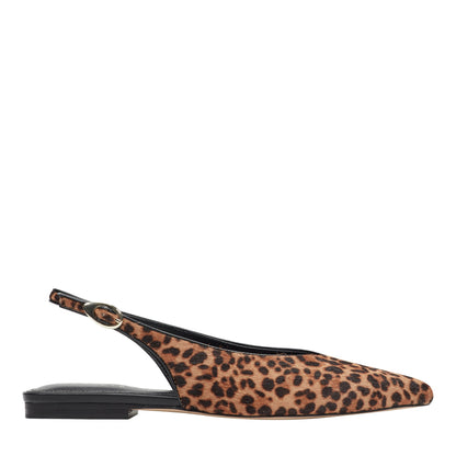 Gabra Leather Slingback Flat - Leopard Printed Pony Hair | Marc Fisher