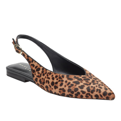 Gabra Leather Slingback Flat - Leopard Printed Pony Hair | Marc Fisher