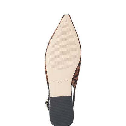 Gabra Leather Slingback Flat - Leopard Printed Pony Hair | Marc Fisher