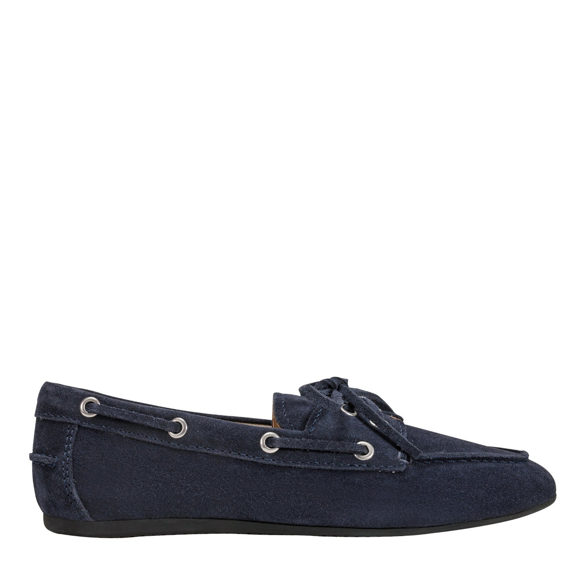 Uleena Leather Boat Shoe - Navy Suede | Marc Fisher