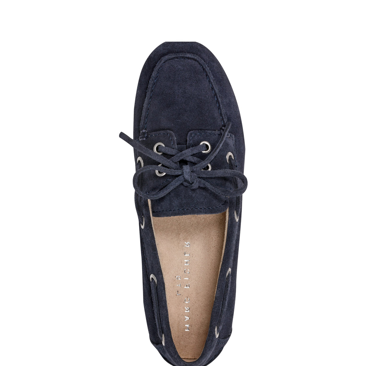 Uleena Leather Boat Shoe - Navy Suede | Marc Fisher
