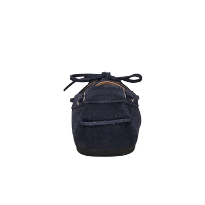 Uleena Leather Boat Shoe - Navy Suede | Marc Fisher
