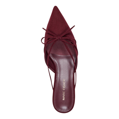 Florin Kitten Heel Mule - Dark Red | Marc Fisher