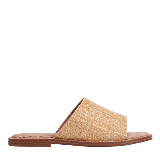 Grayce Flat Slide Sandal - Natural Raffia | Marc Fisher