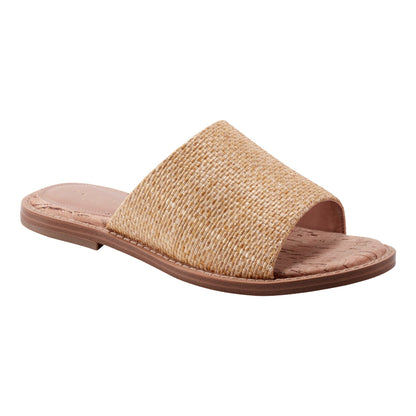 Grayce Flat Slide Sandal - Natural Raffia | Marc Fisher