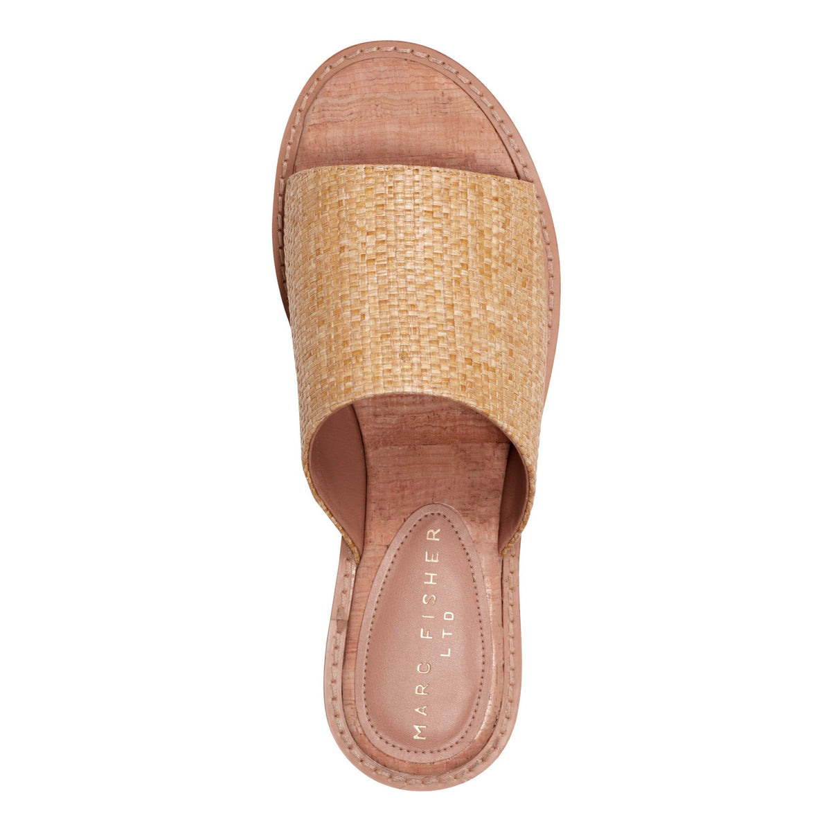 Grayce Flat Slide Sandal - Natural Raffia | Marc Fisher