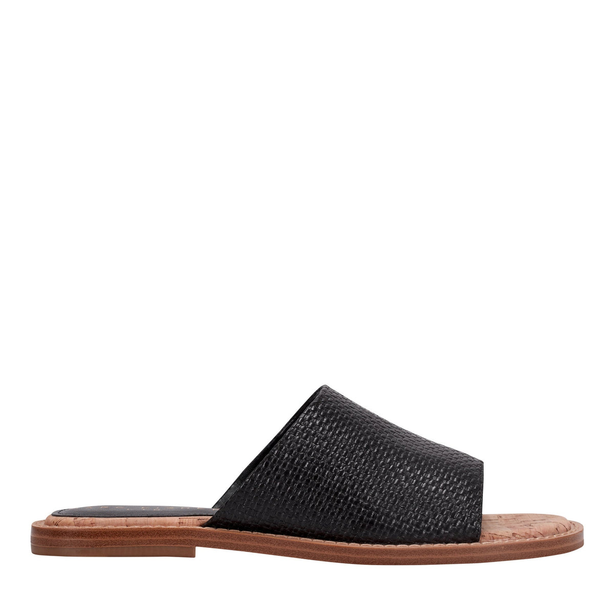 Grayce Flat Slide Sandal - Black Raffia | Marc Fisher