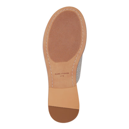 Grayce Flat Slide Sandal - Light Grey Raffia | Marc Fisher