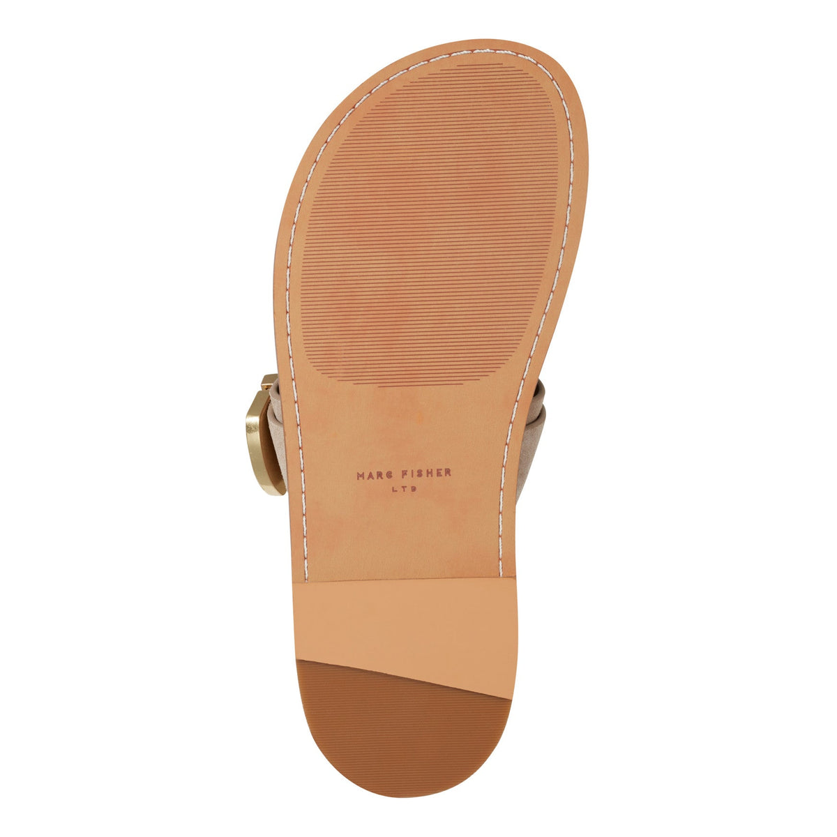 Hallyn Leather Flat Slide Sandal - Taupe Suede | Marc Fisher