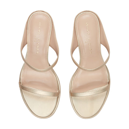 Alonde Leather Heeled Slide Sandal - Platino Leather | Marc Fisher