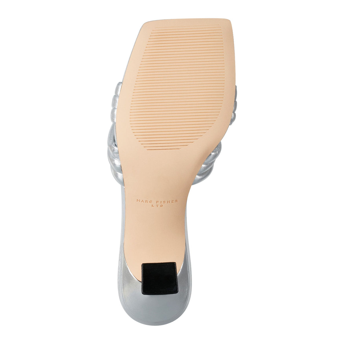 Dru Knotted Leather Slide Sandal - Silver Leather | Marc Fisher