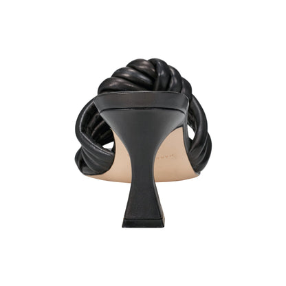 Dru Knotted Leather Slide Sandal - Black Leather | Marc Fisher