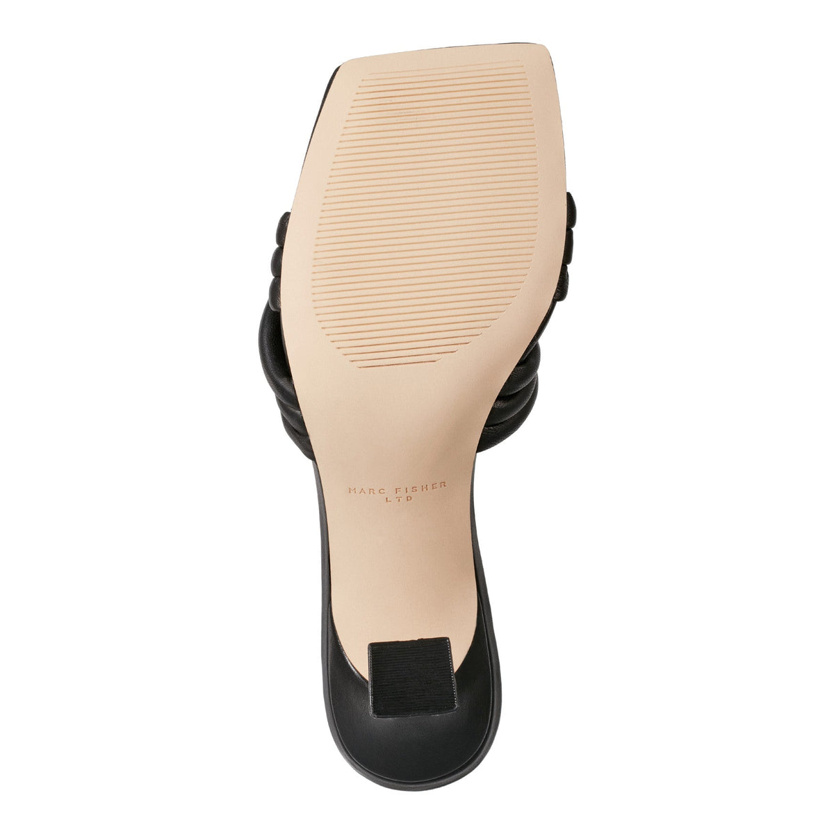 Dru Knotted Leather Slide Sandal - Black Leather | Marc Fisher