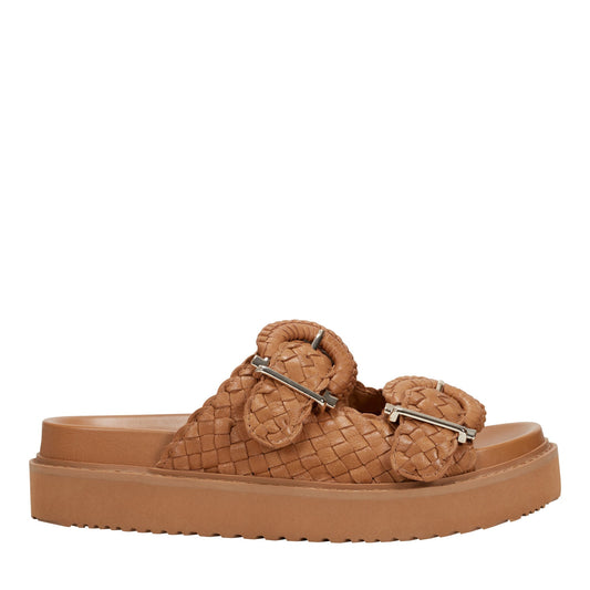 Auggie Woven Leather Footbed Sandal - Natural Leather | Marc Fisher