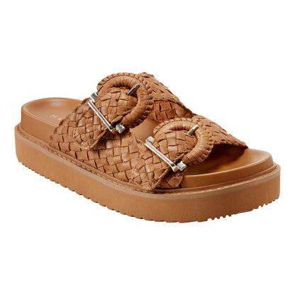 Auggie Woven Leather Footbed Sandal - Natural Leather | Marc Fisher