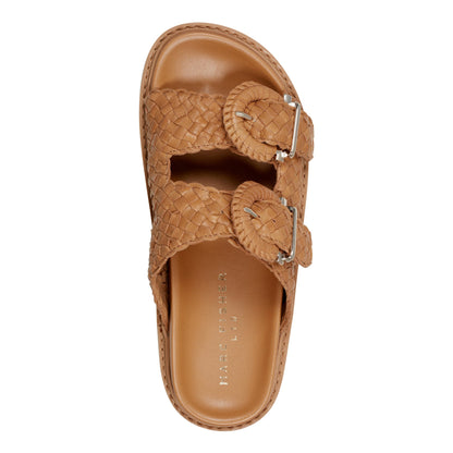 Auggie Woven Leather Footbed Sandal - Natural Leather | Marc Fisher