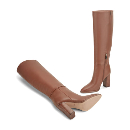 Lannie Dress Leather Boot - Medium Natural Leather | Marc Fisher