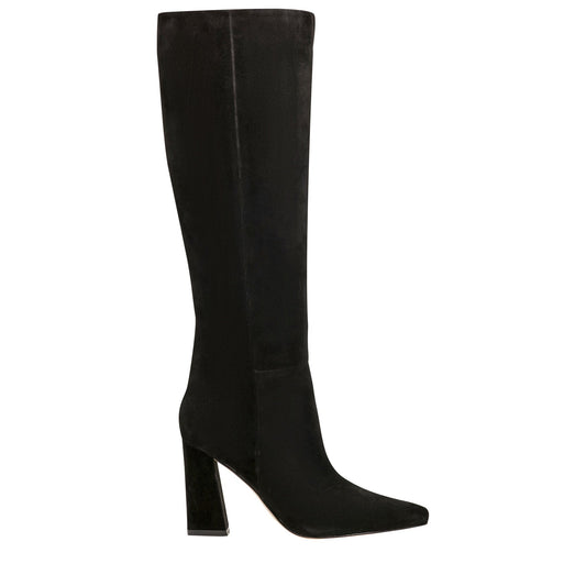 Yarli Leather Boot - Black Suede | Marc Fisher