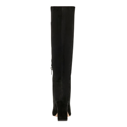 Yarli Leather Boot - Black Suede | Marc Fisher