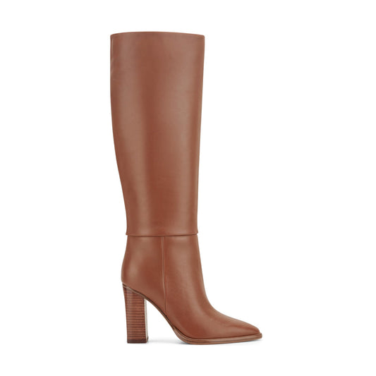 Lannie Wide Calf Dress Leather Boot - Medium Natural Leather | Marc Fisher