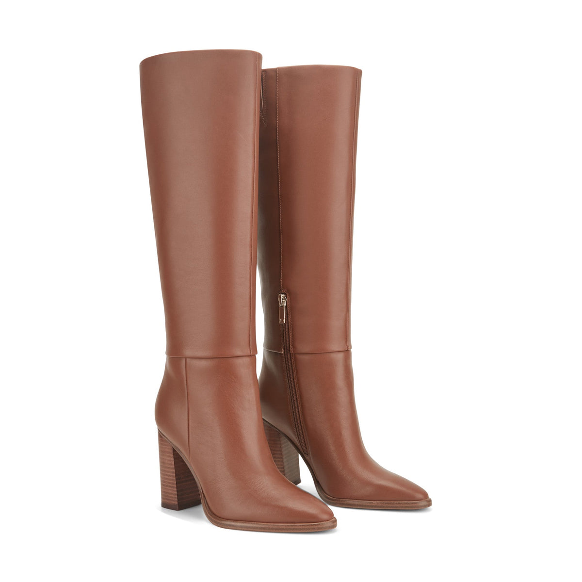 Lannie Wide Calf Dress Leather Boot - Medium Natural Leather | Marc Fisher