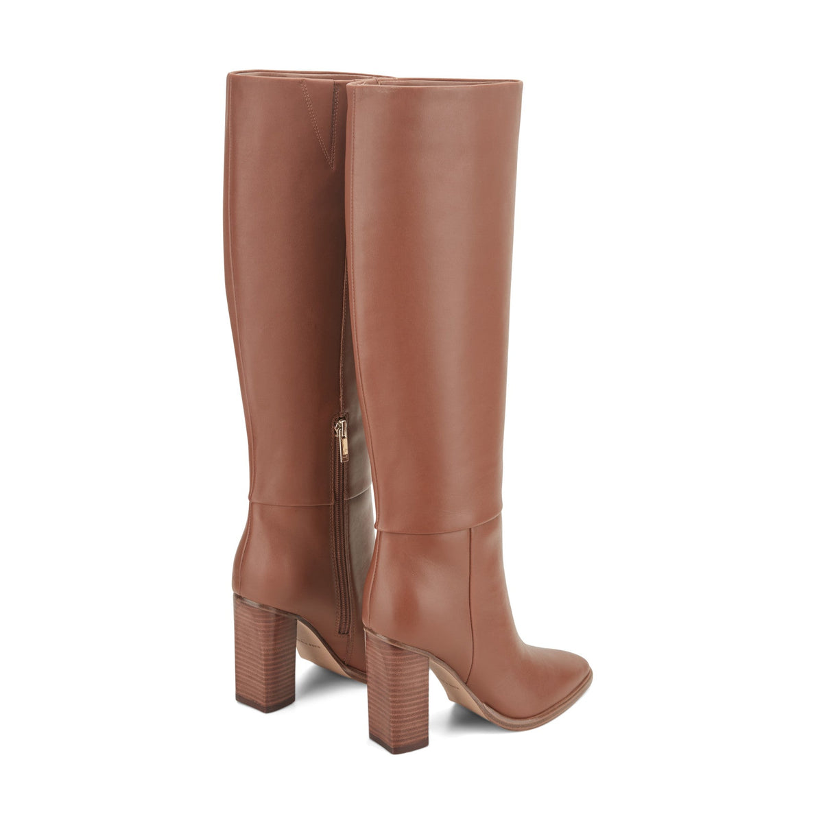 Lannie Wide Calf Dress Leather Boot - Medium Natural Leather | Marc Fisher