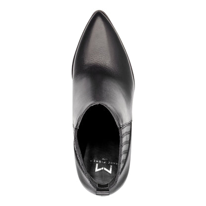 Alva Pointy Toe Leather Bootie - Black Leather | Marc Fisher