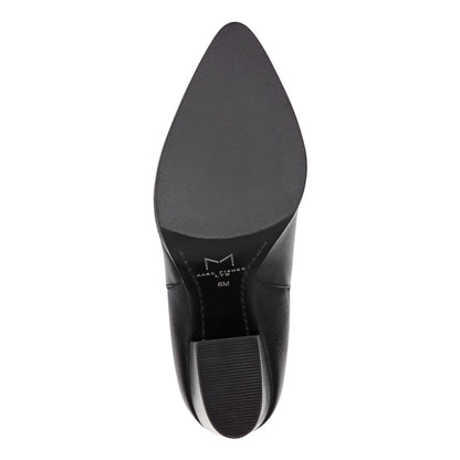 Alva Pointy Toe Leather Bootie - Black Leather | Marc Fisher