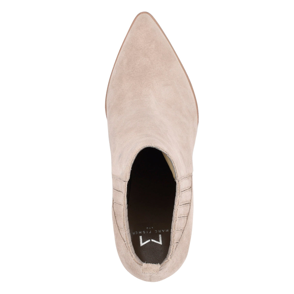 Alva Pointy Toe Leather Bootie - Light Natural Suede | Marc Fisher