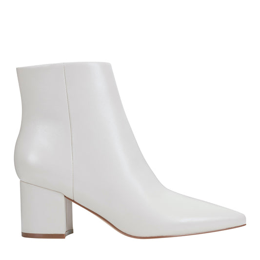 Jarli Pointy Leather Ankle Bootie - Ivory Leather | Marc Fisher