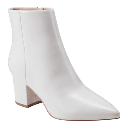 Jarli Pointy Leather Ankle Bootie - Ivory Leather | Marc Fisher